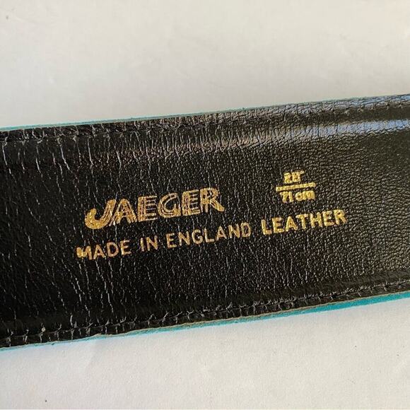 Vintage Statement Belt Jaeger Suede Turquoise Wide Leather Womens 28 XS‎ Small